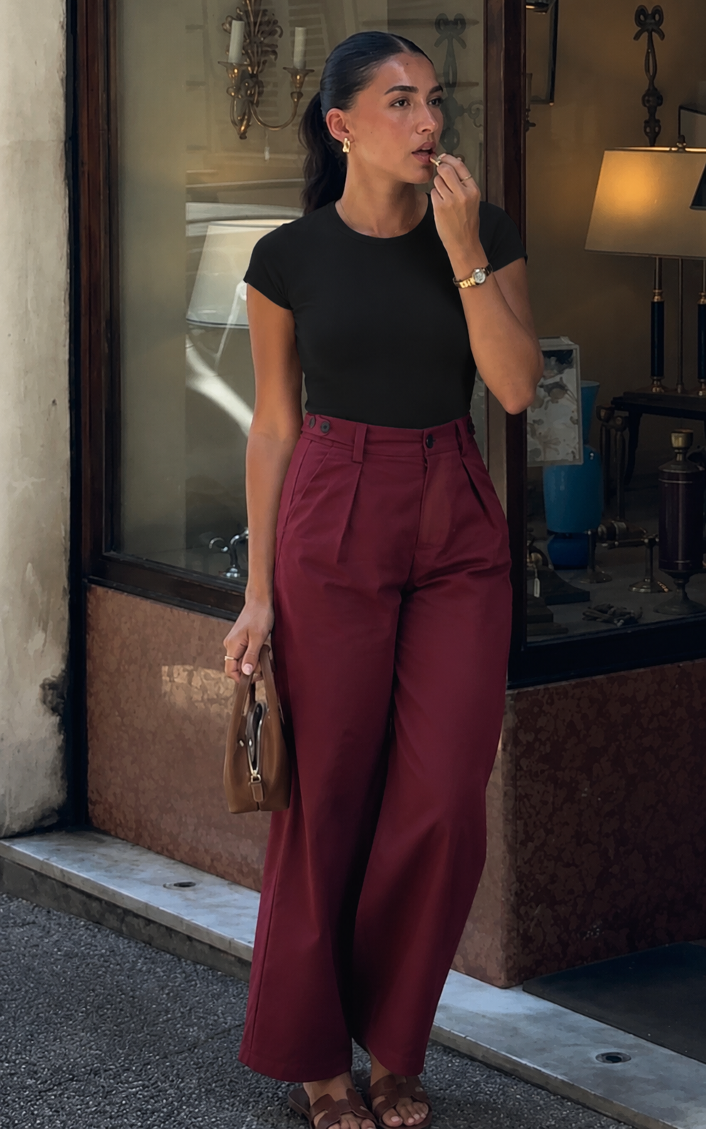 PANTALON BORDEAU