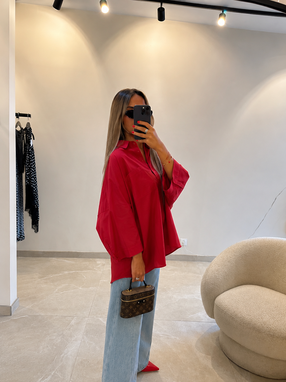 LONGUE CHEMISE ROUGE